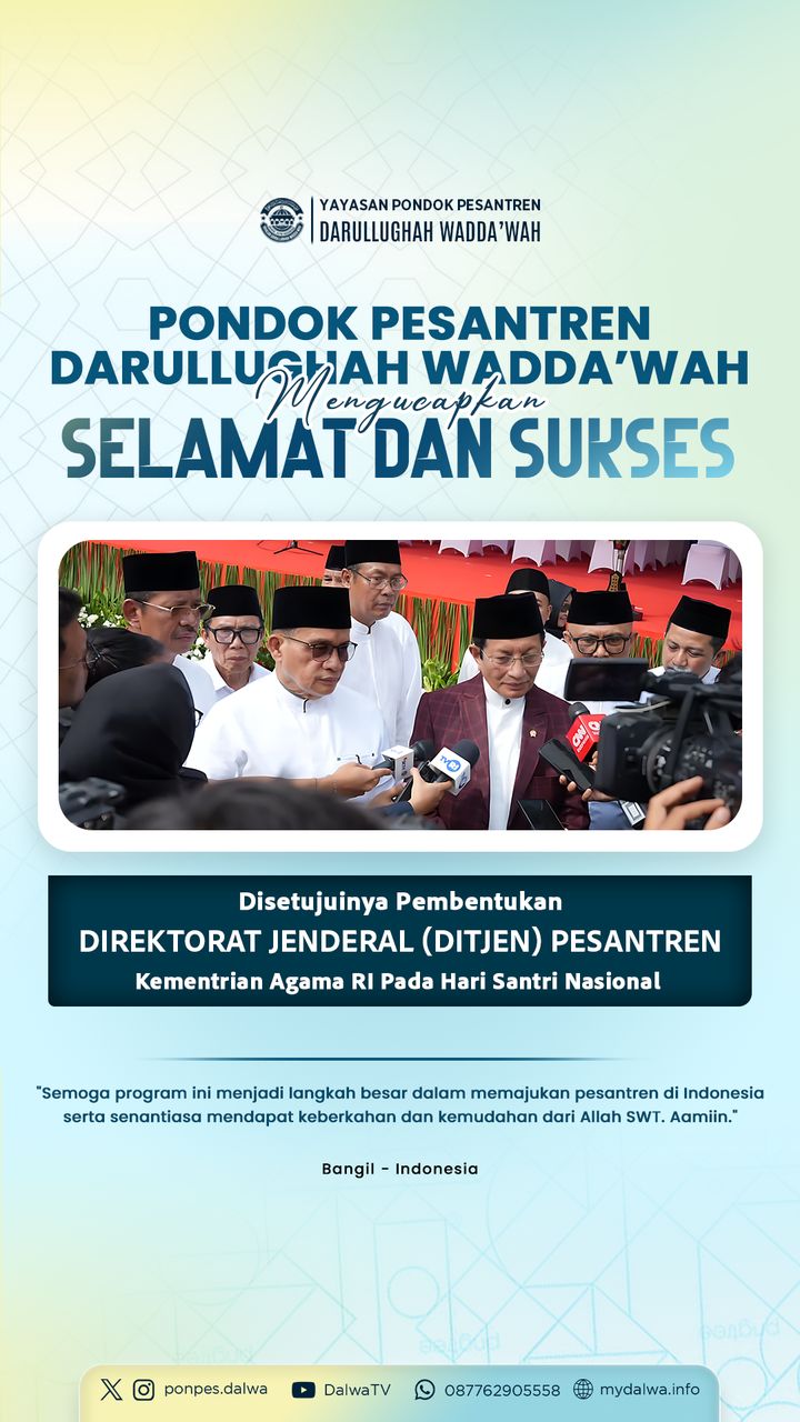 Selamat dan sukses Ditjen Pesantren